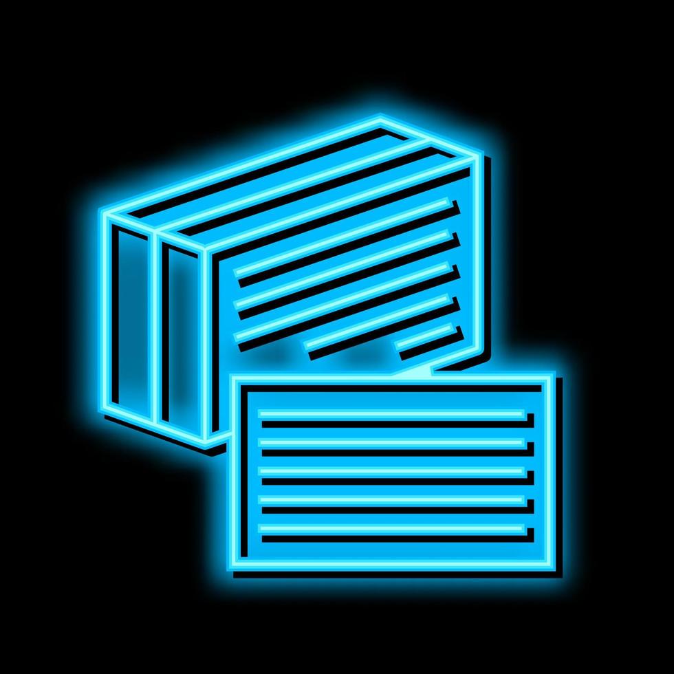 index cards neon glow icon illustration vector