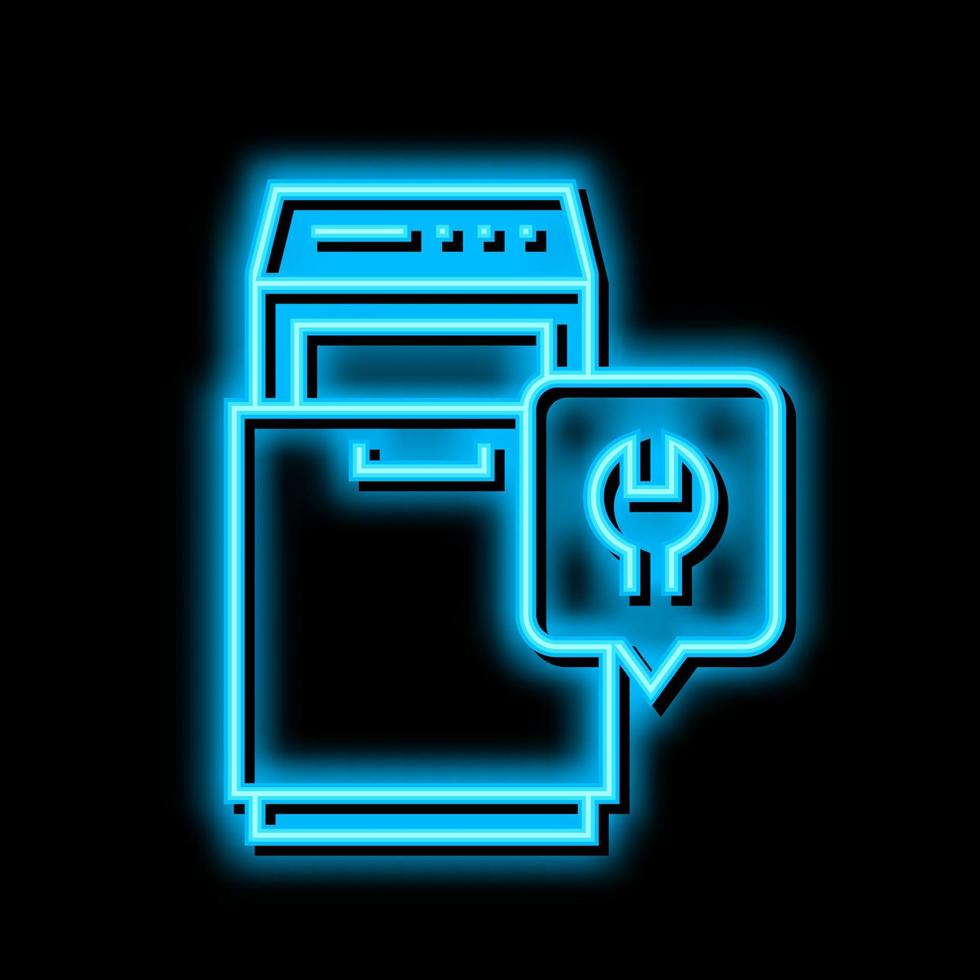 trash compactor repair neon glow icon illustration vector