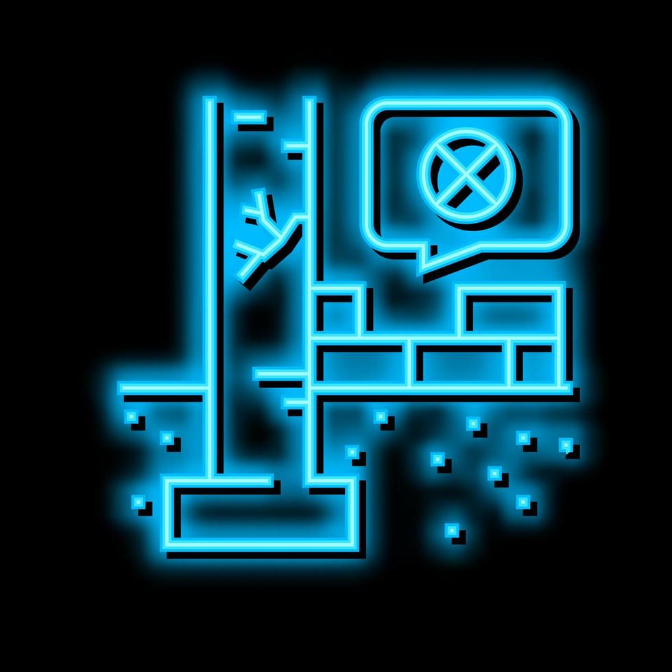 heavy below grade foundations neon glow icon illustration vector
