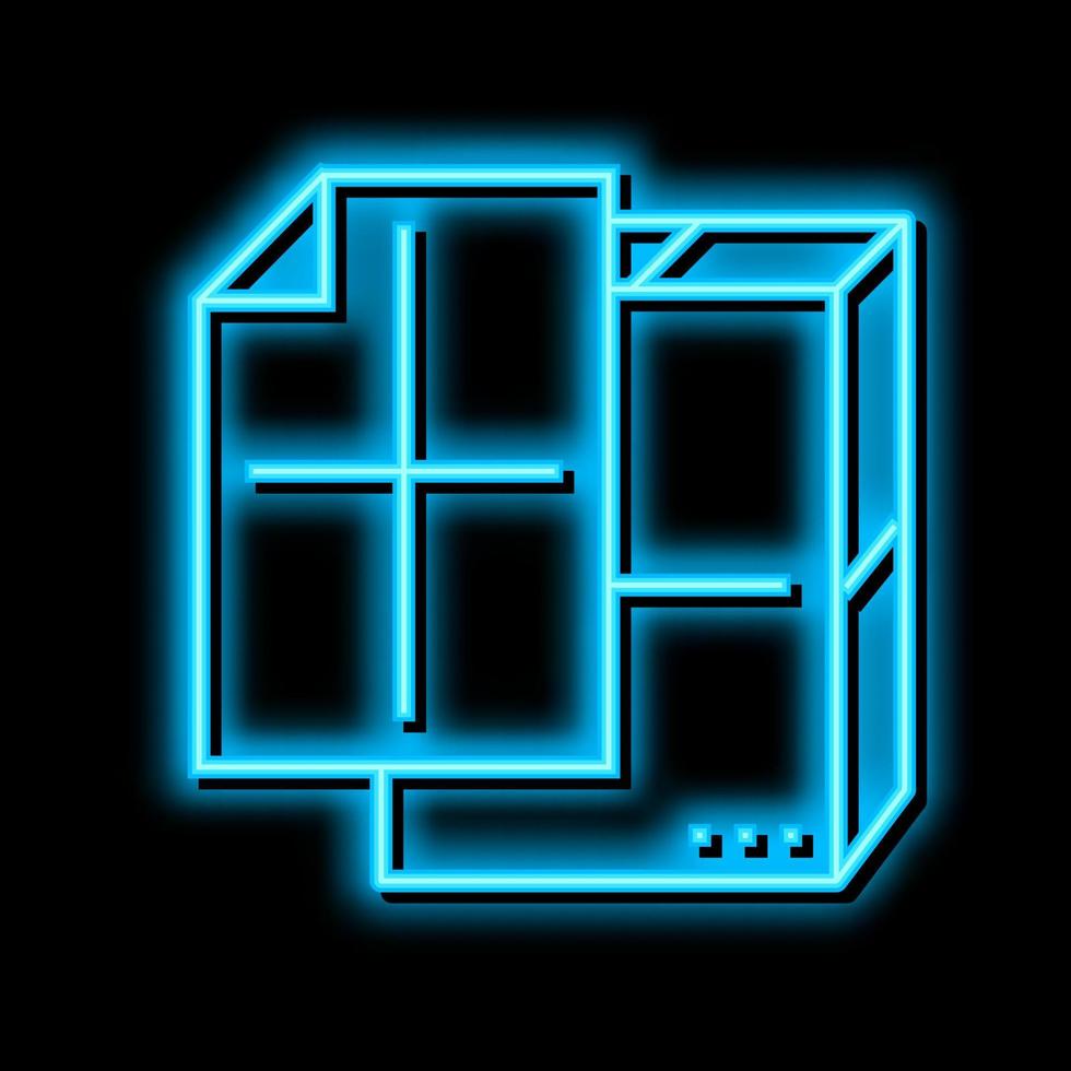 manilla paper neon glow icon illustration vector