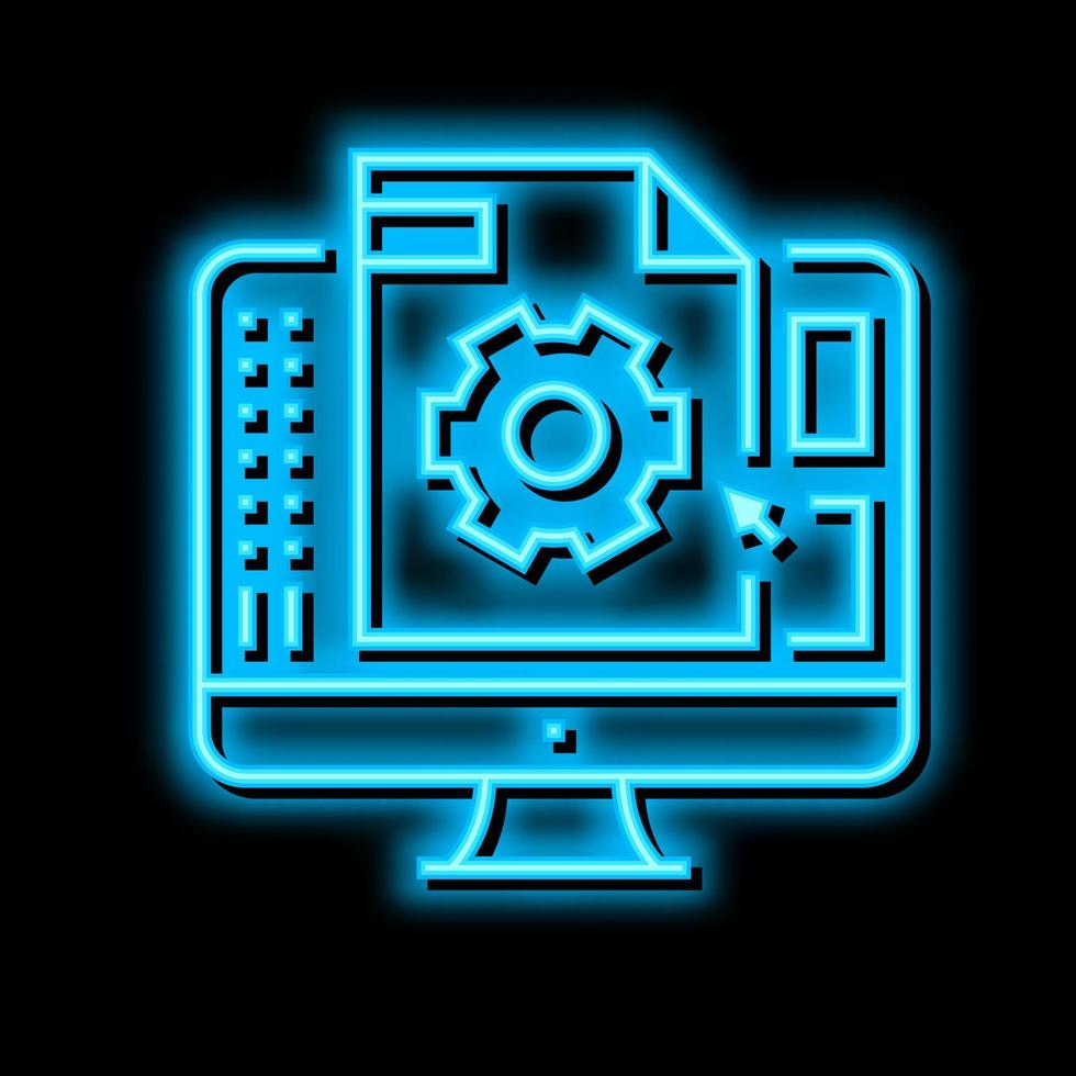3d prototyping neon glow icon illustration vector