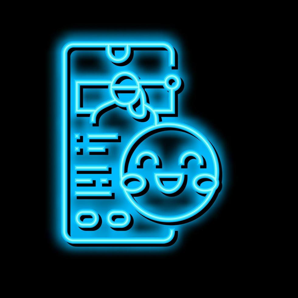 babysitting smartphone app neon glow icon illustration vector