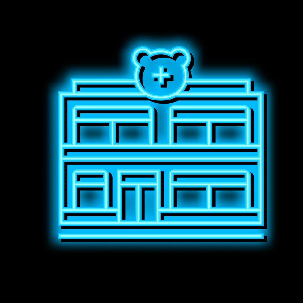 pharmacy drugstore for domestic pet neon glow icon illustration vector