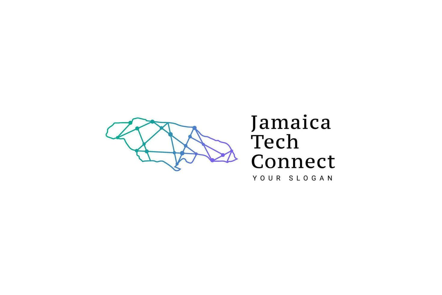 Jamaica Connection Geometric Logo Vector Icon Illustration