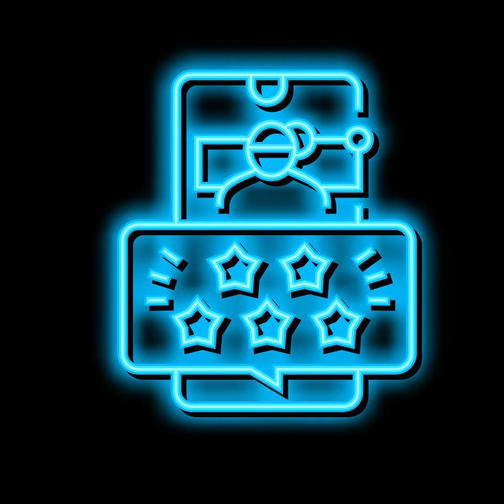 reviews babysitter neon glow icon illustration vector