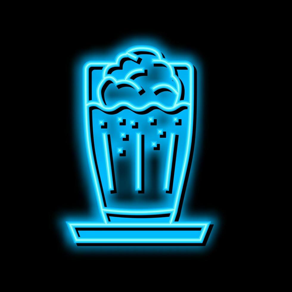 frappe coffee neon glow icon illustration vector