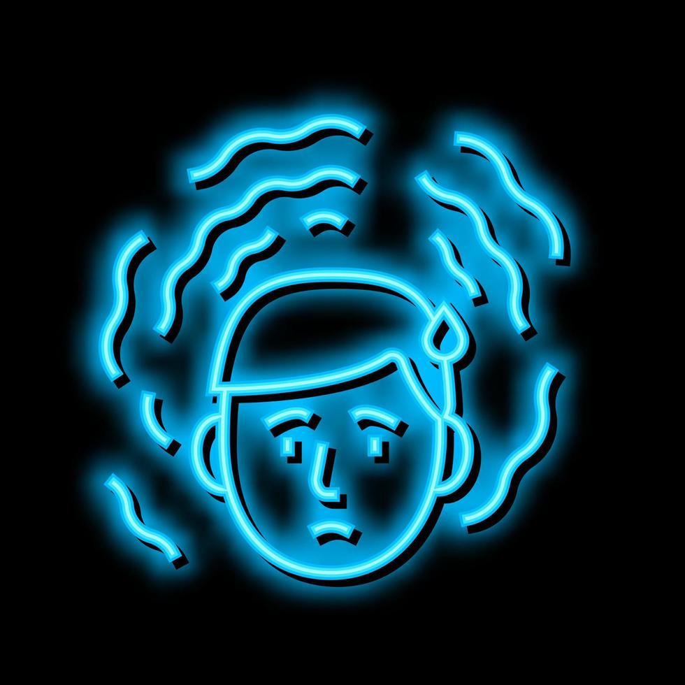 stress problem neon glow icon illustration vector