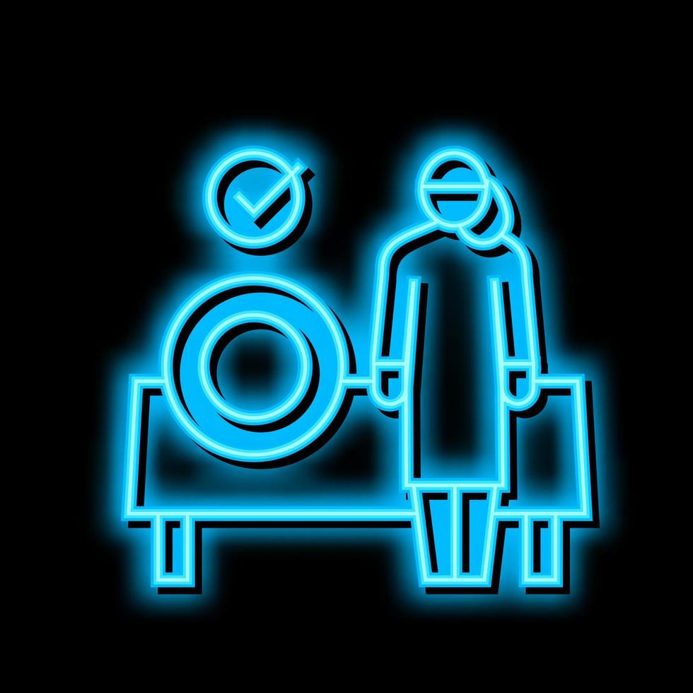 preparing meals babysitter neon glow icon illustration vector