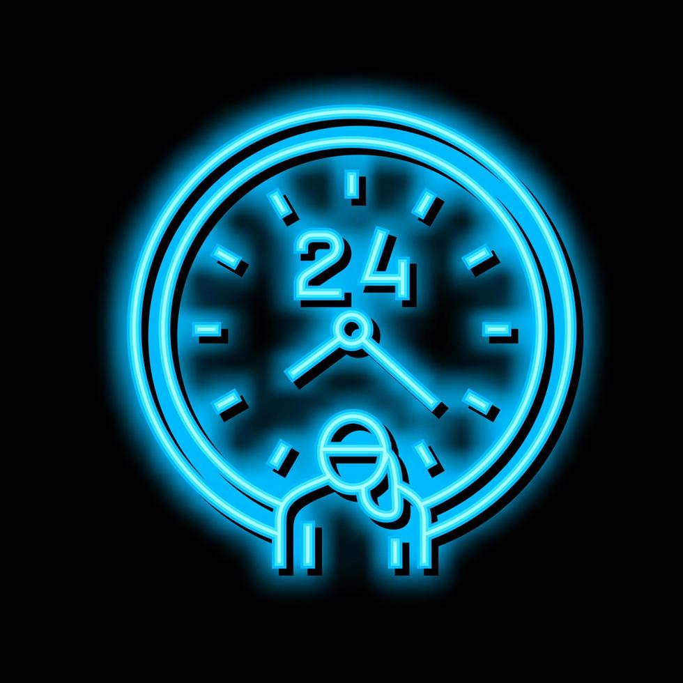 full time nanny neon glow icon illustration vector