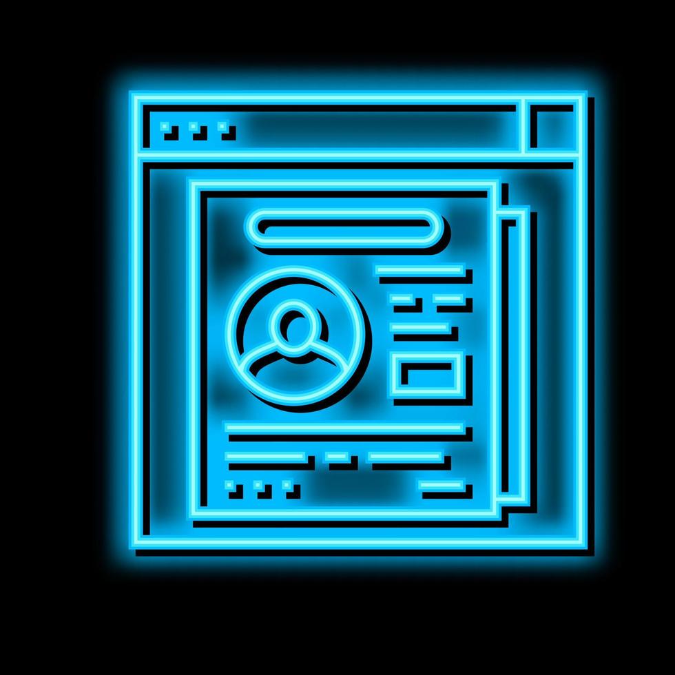 identity company employee neon glow icon illustration vector