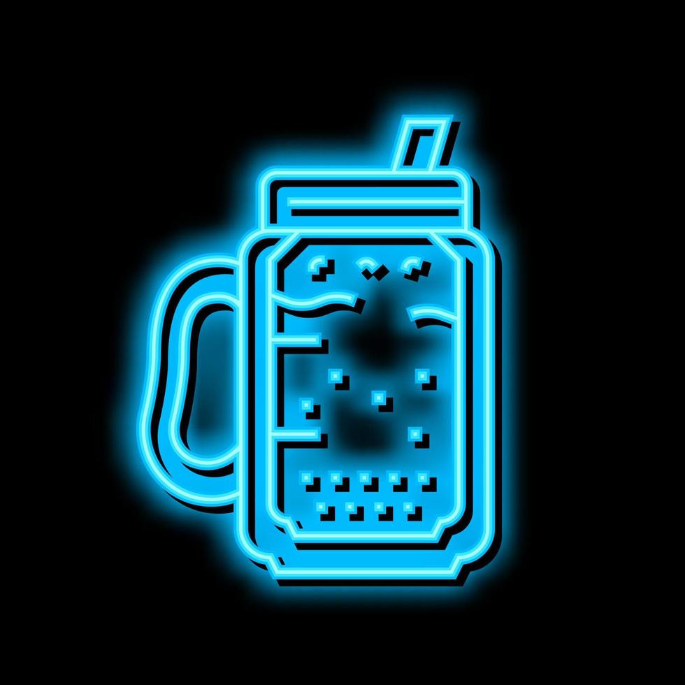 mocha coffee neon glow icon illustration vector