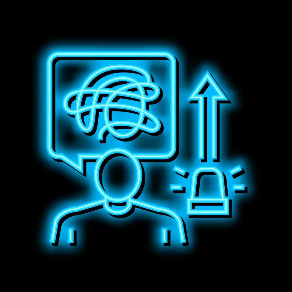 increased errors or accidents neon glow icon illustration vector