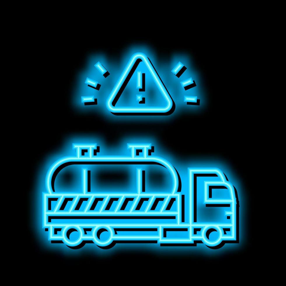 hazardous waste transporter neon glow icon illustration vector