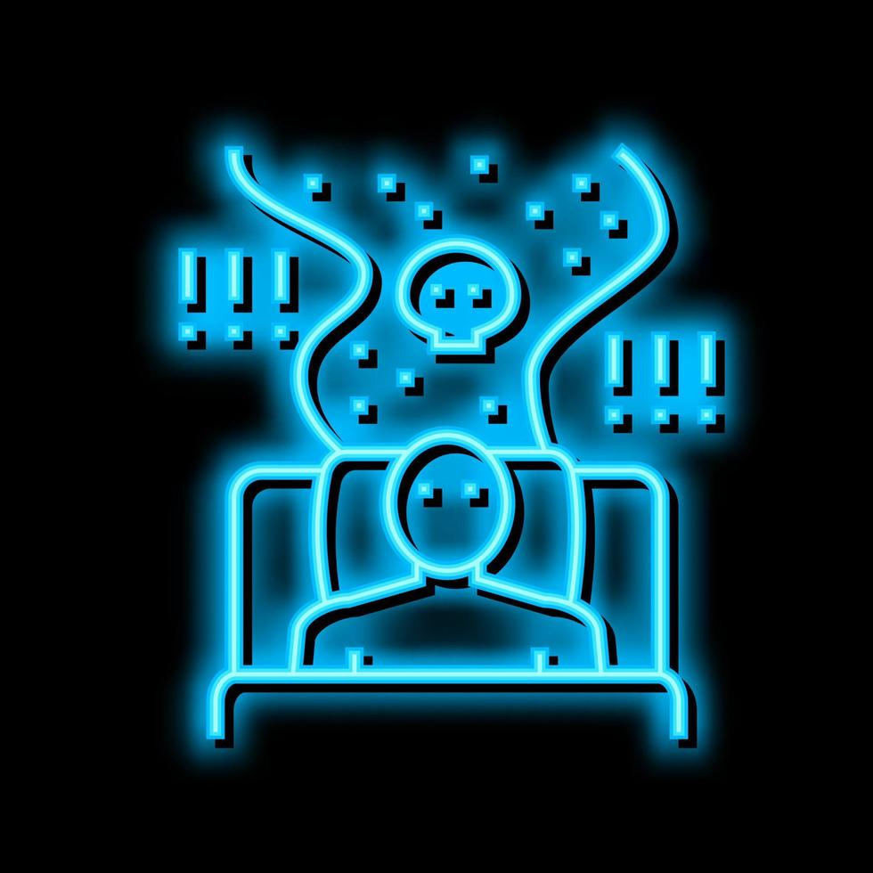 poor sleep habits neon glow icon illustration vector