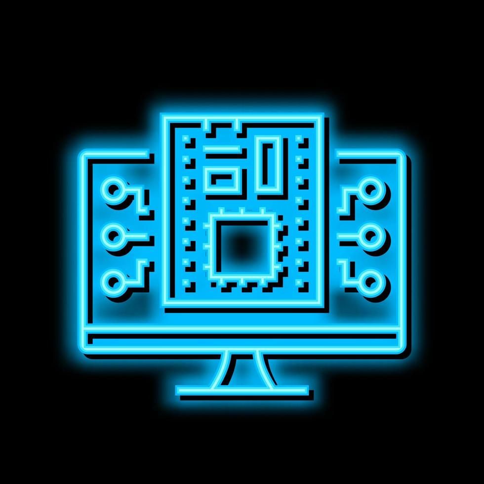 firmware software neón resplandor icono ilustración vector