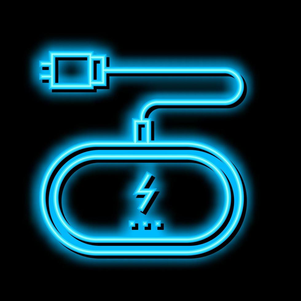 wireless charging pad neon glow icon illustration vector