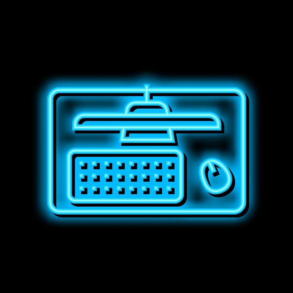 desk mat neon glow icon illustration vector