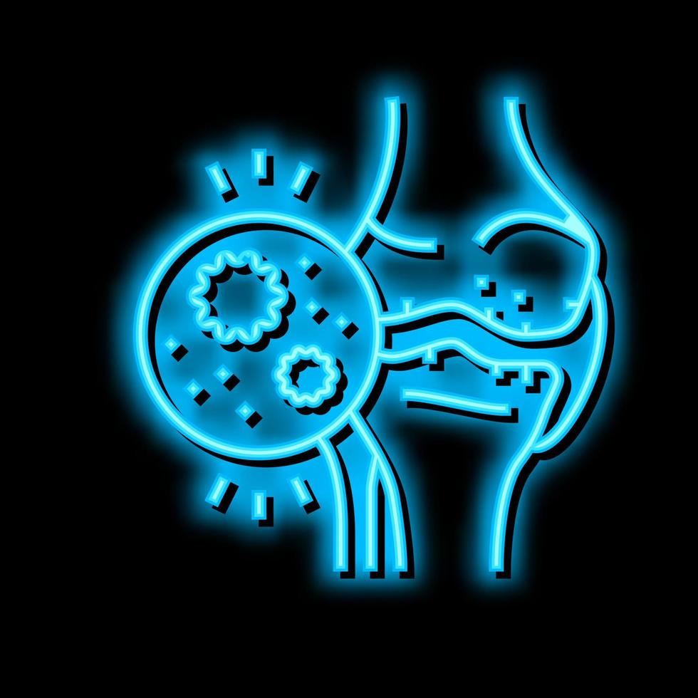 infectious arthritis neon glow icon illustration vector