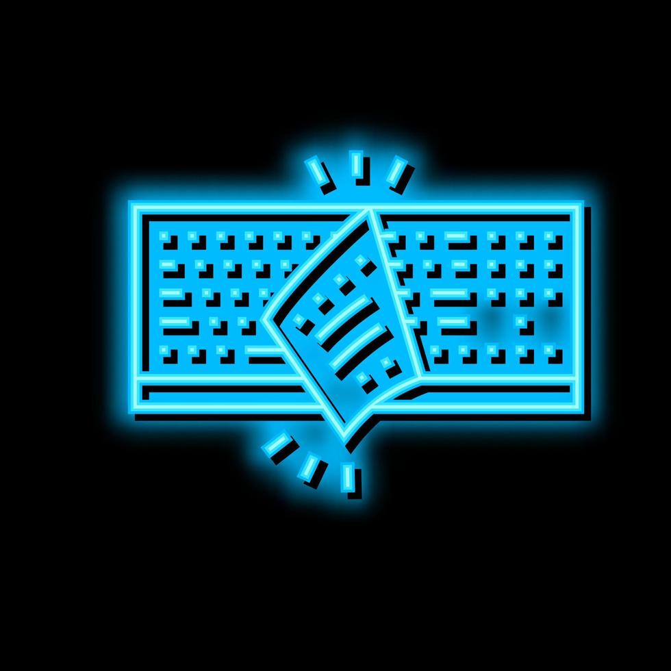 teclado cubrir neón resplandor icono ilustración vector