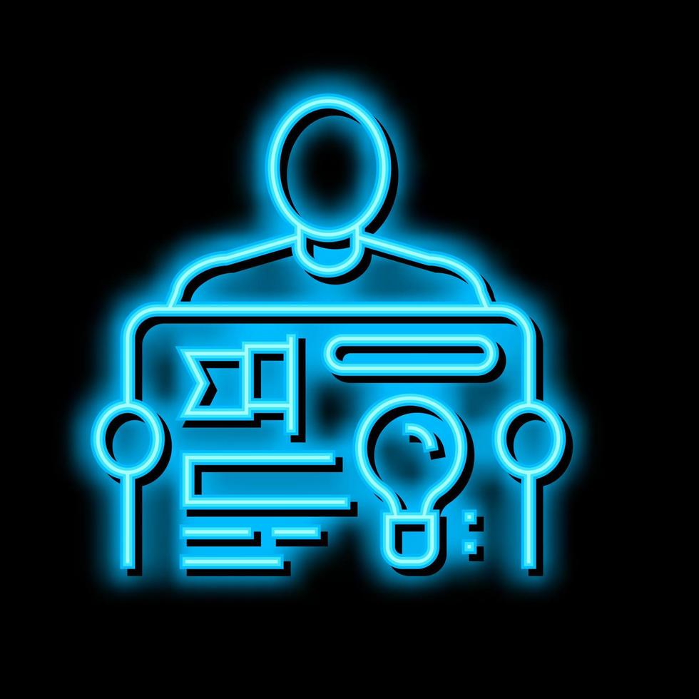 founder startup idea businessman neon glow icon illustration vector