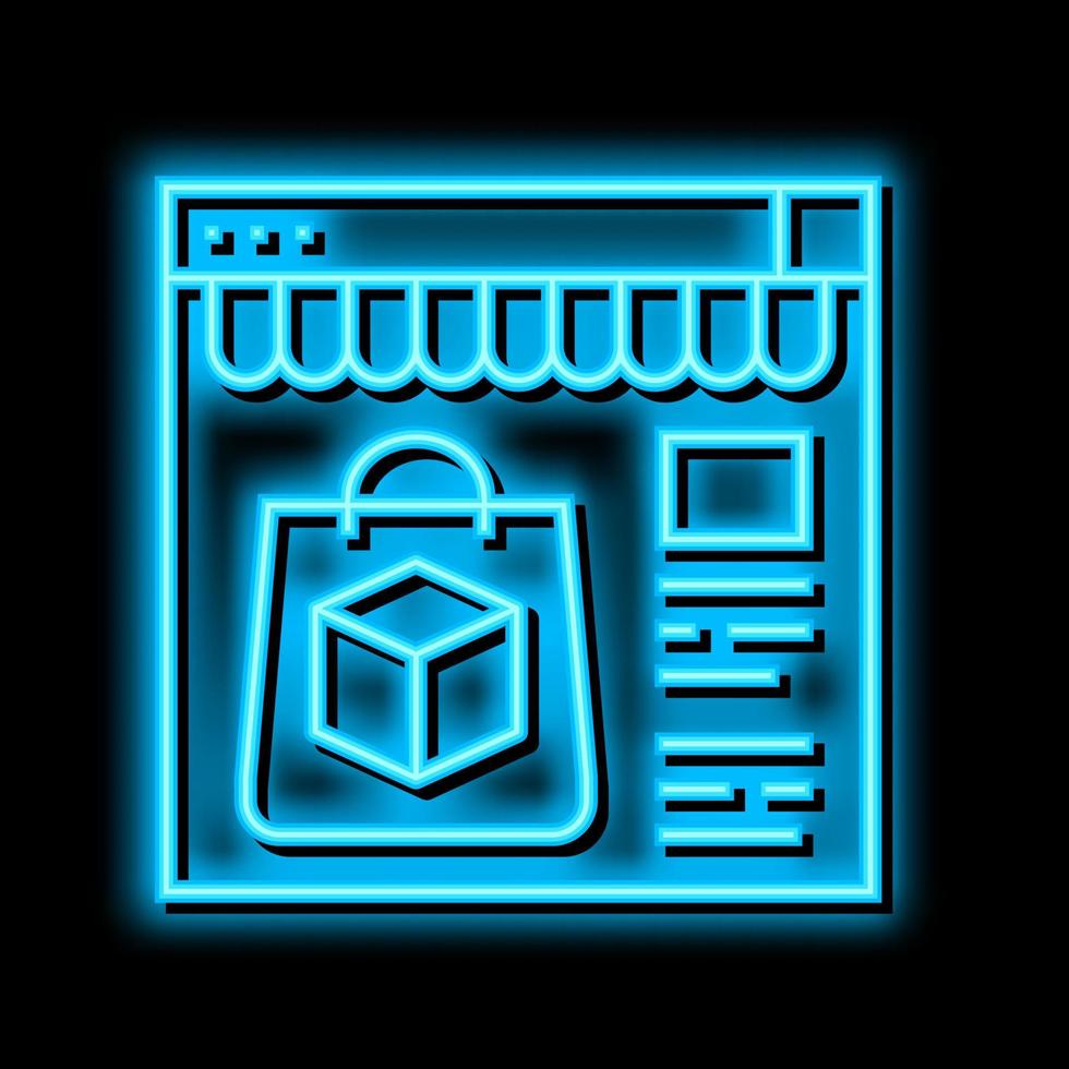 store selling online internet neon glow icon illustration vector