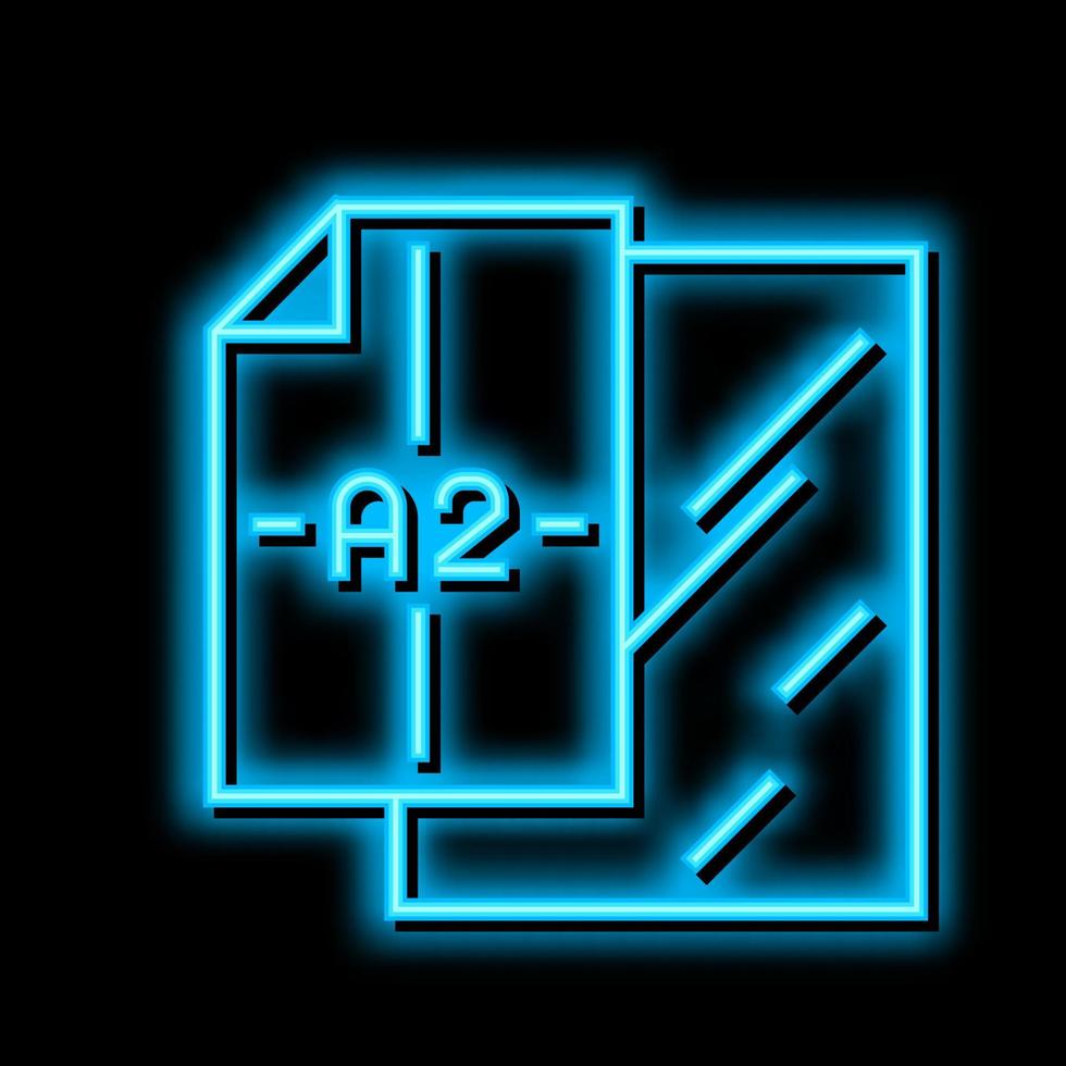 a2 format for poster printing neon glow icon illustration vector