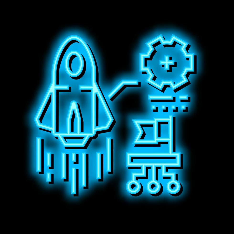 launch startup neon glow icon illustration vector