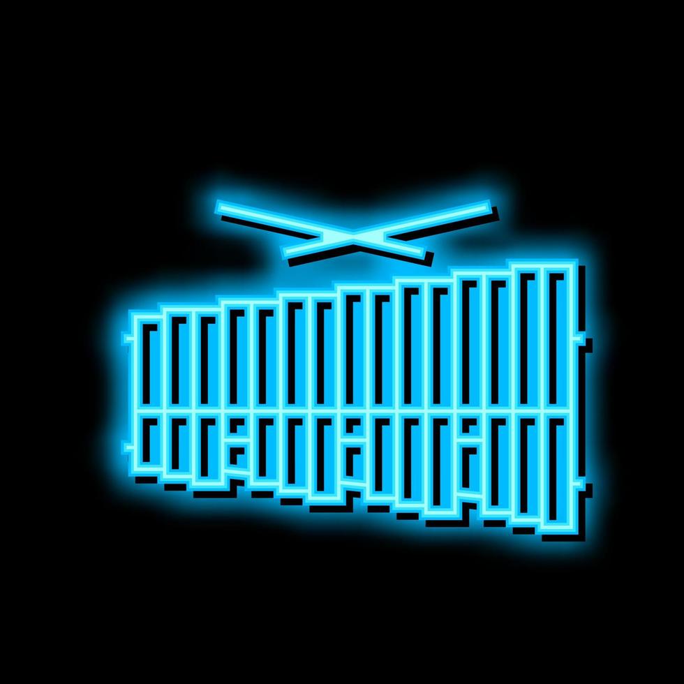 xylophone play musician instrument neon glow icon illustration vector