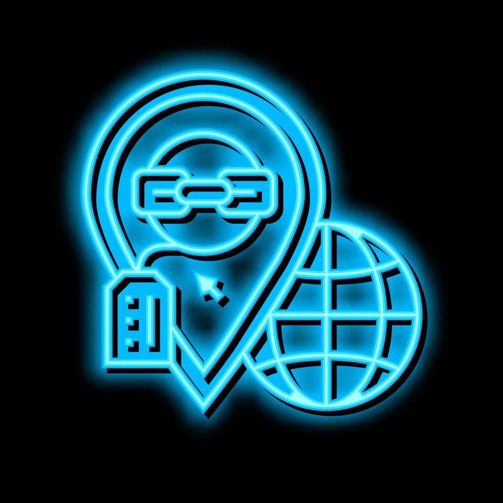 local link building neon glow icon illustration vector