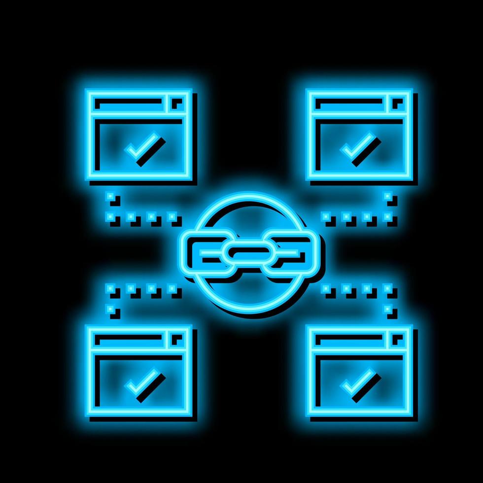 relevant outbound links neon glow icon illustration vector