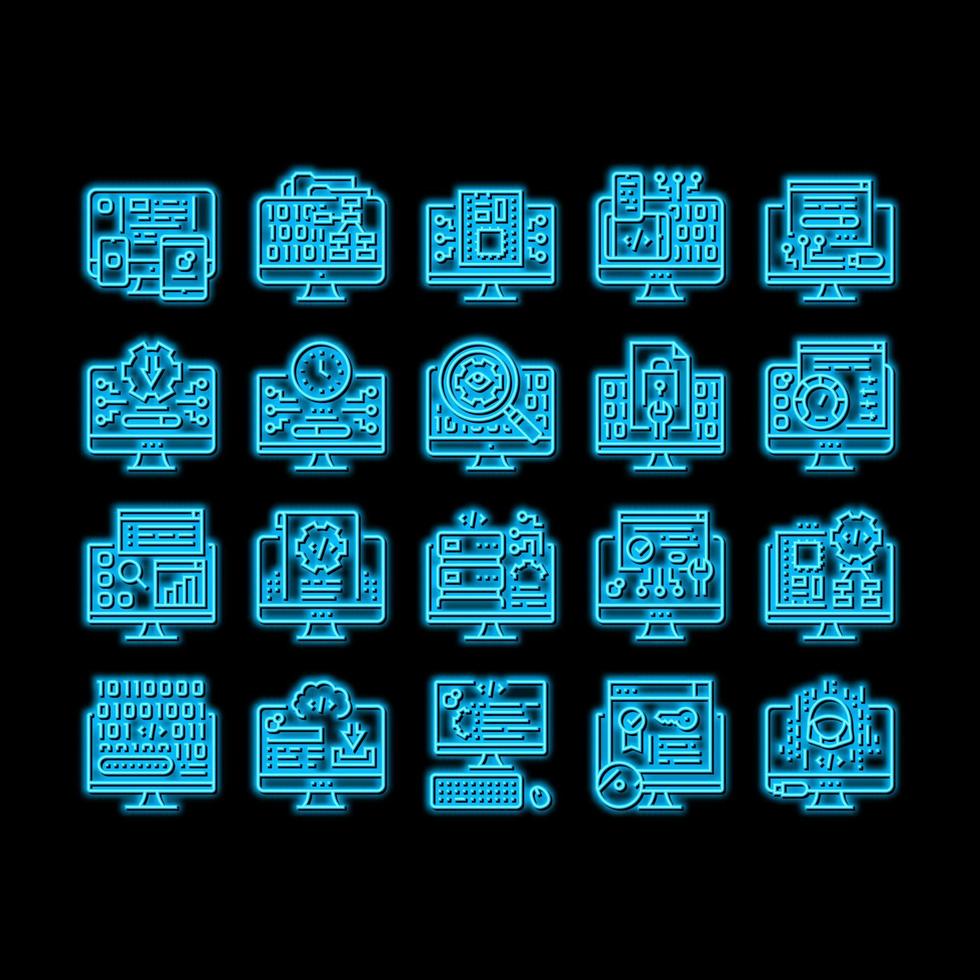 Software Program Development neon glow icon illustration vector