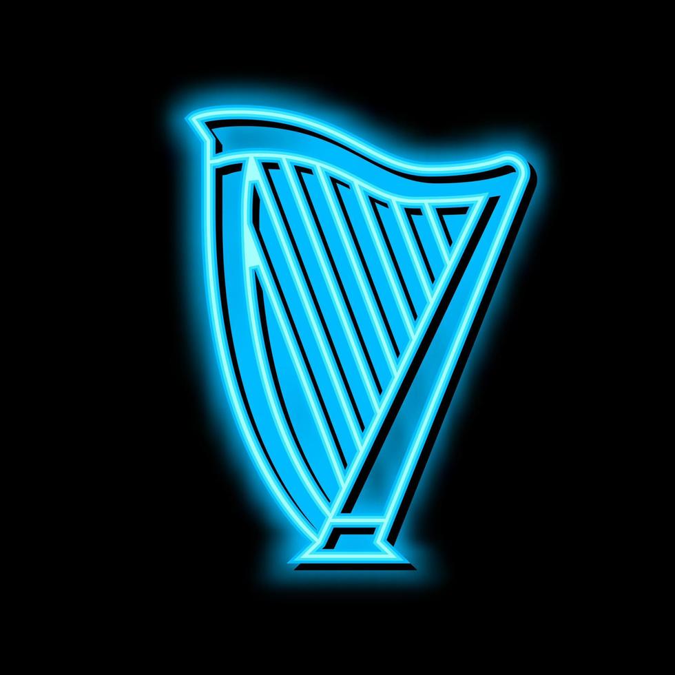 harp symphonic instrument neon glow icon illustration vector