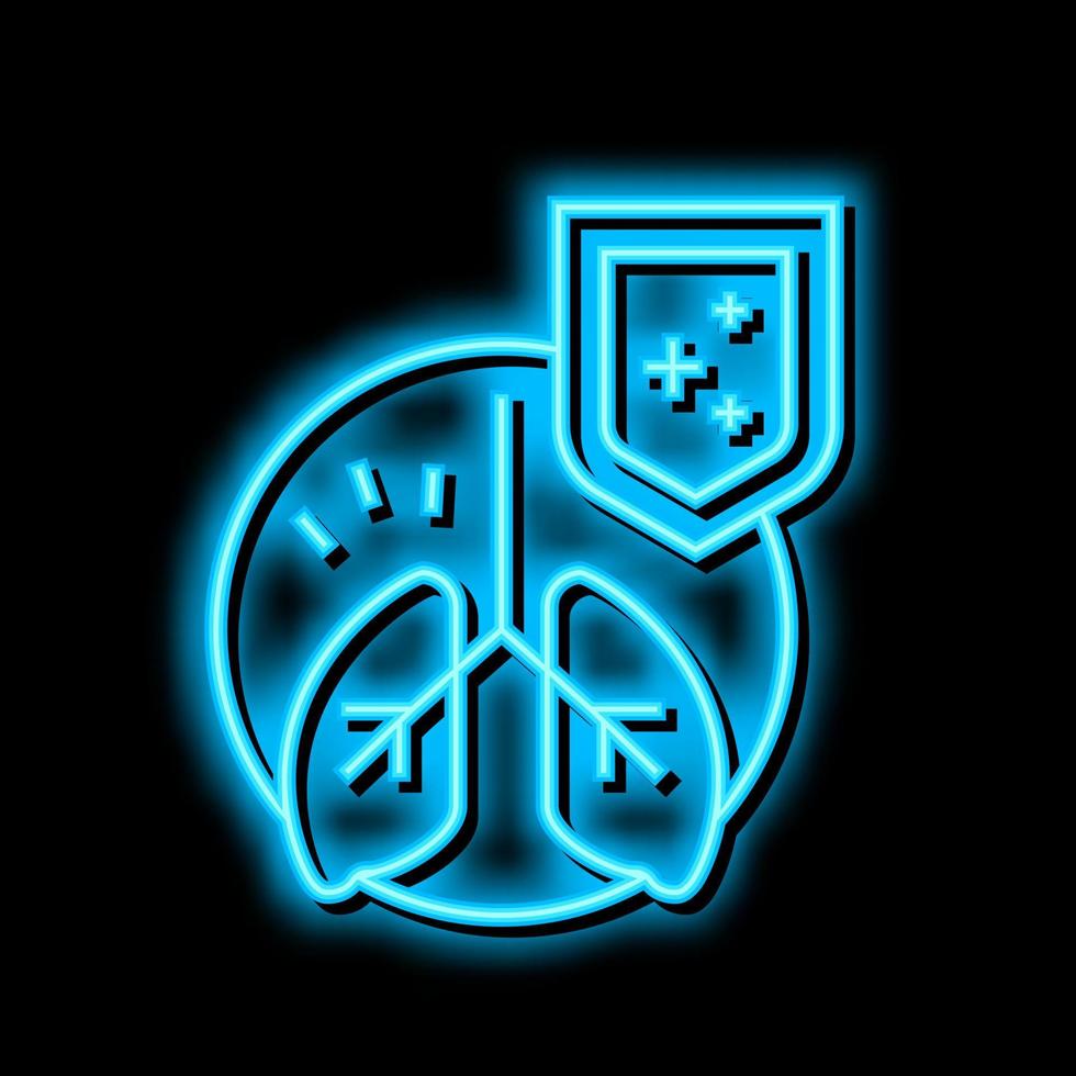 lungs immunity defense neon glow icon illustration vector