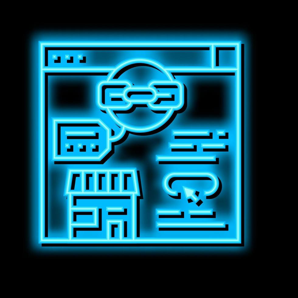 niche link building neon glow icon illustration vector