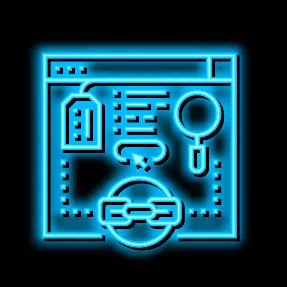 links from relevant site neon glow icon illustration vector