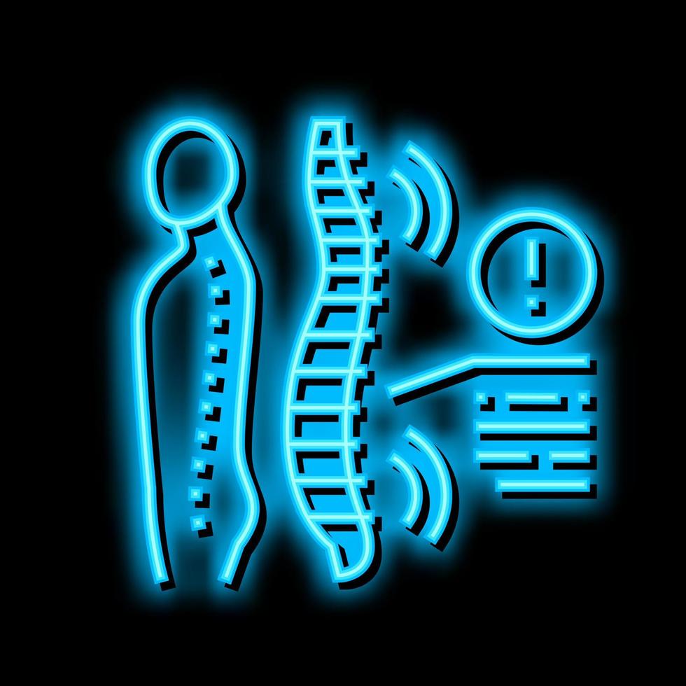 spondyloarthropathies health problem neon glow icon illustration vector