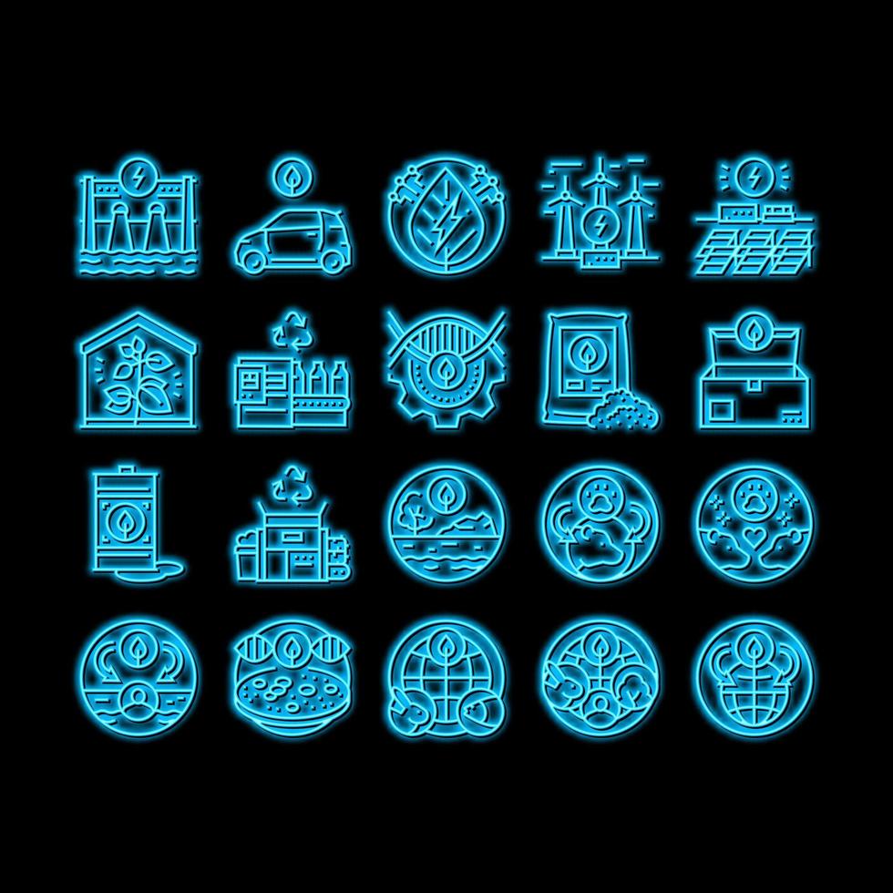 Ecology Protective Technology neon glow icon illustration vector