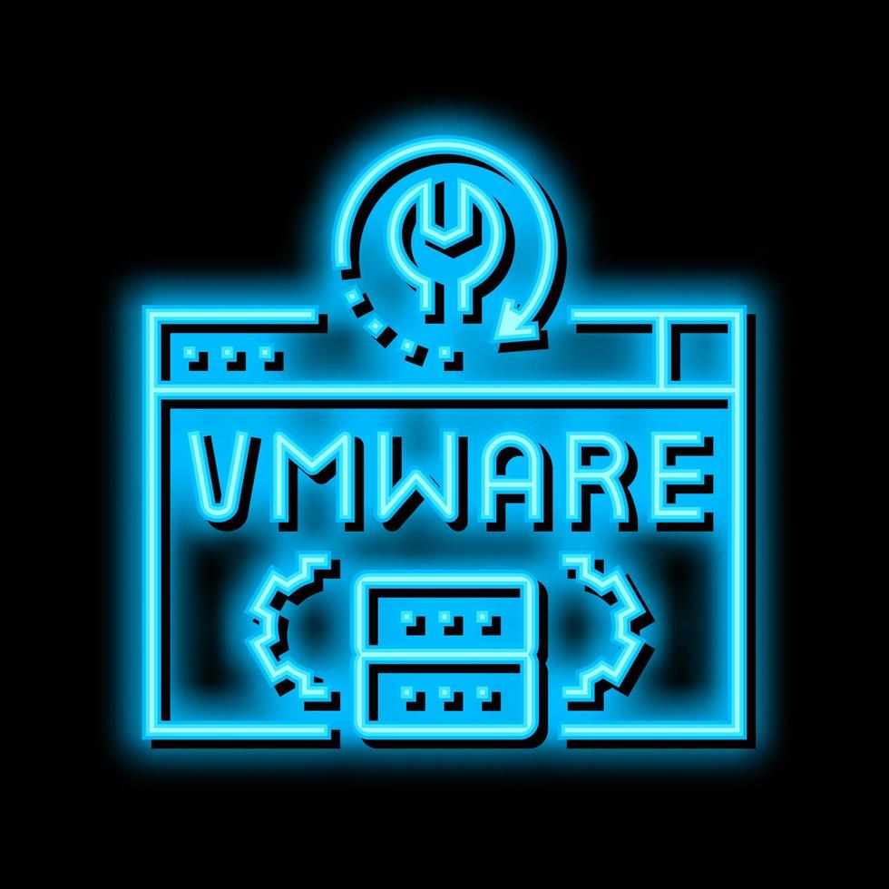 vmware data recovery neon glow icon illustration vector