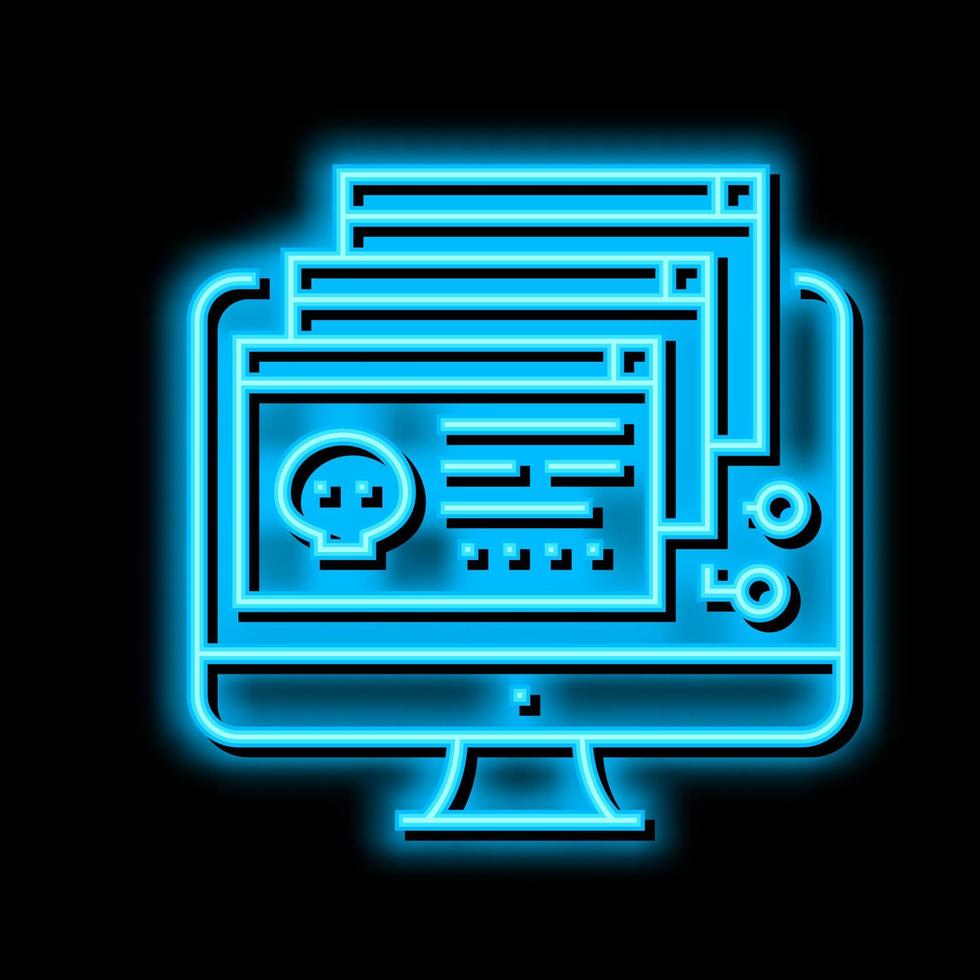 malware software neon glow icon illustration vector