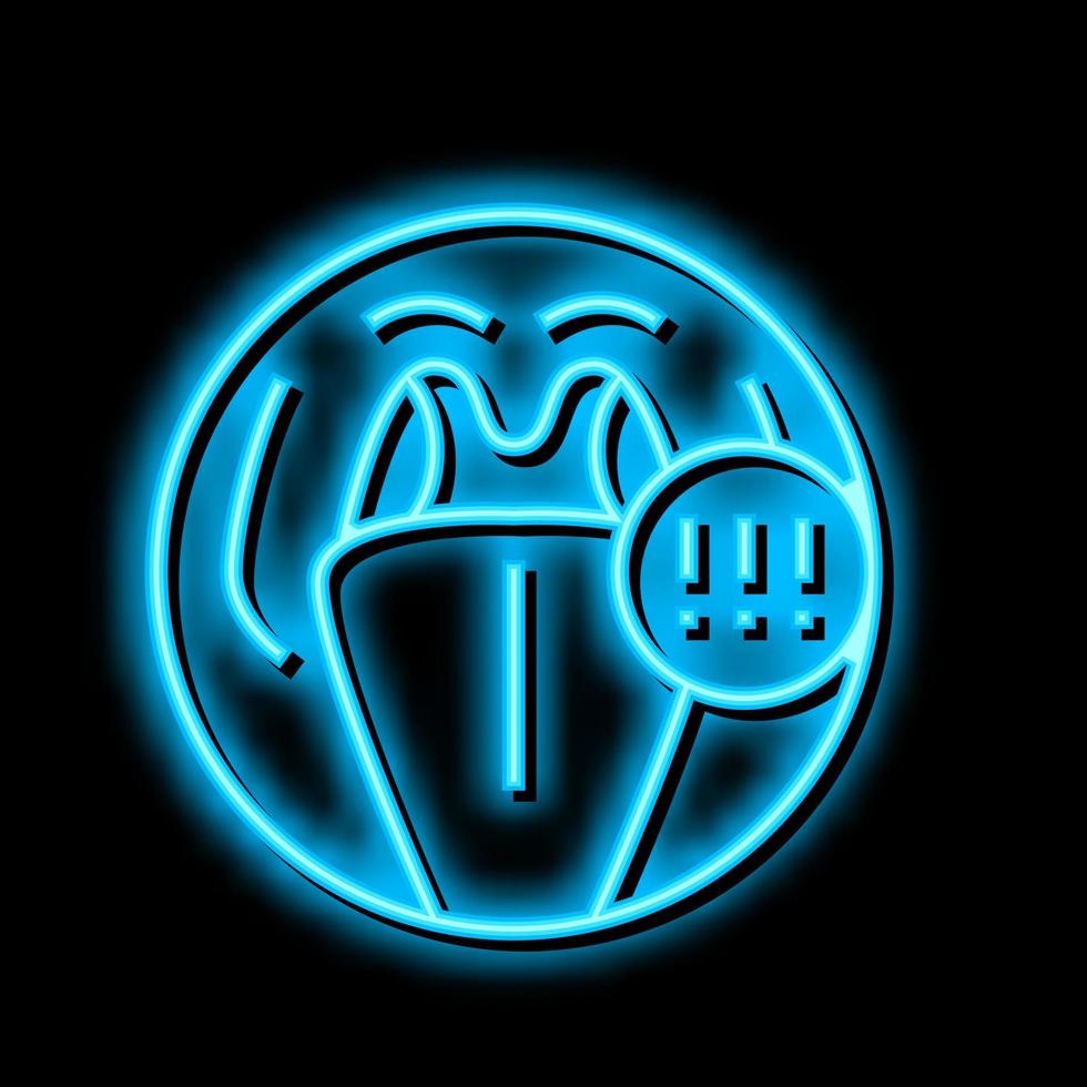 tonsils adenoid problems neon glow icon illustration vector