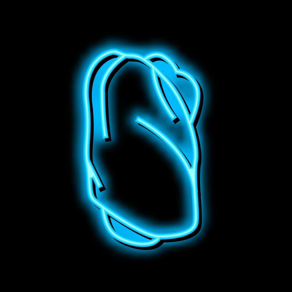 thigh boneless chicken neon glow icon illustration vector