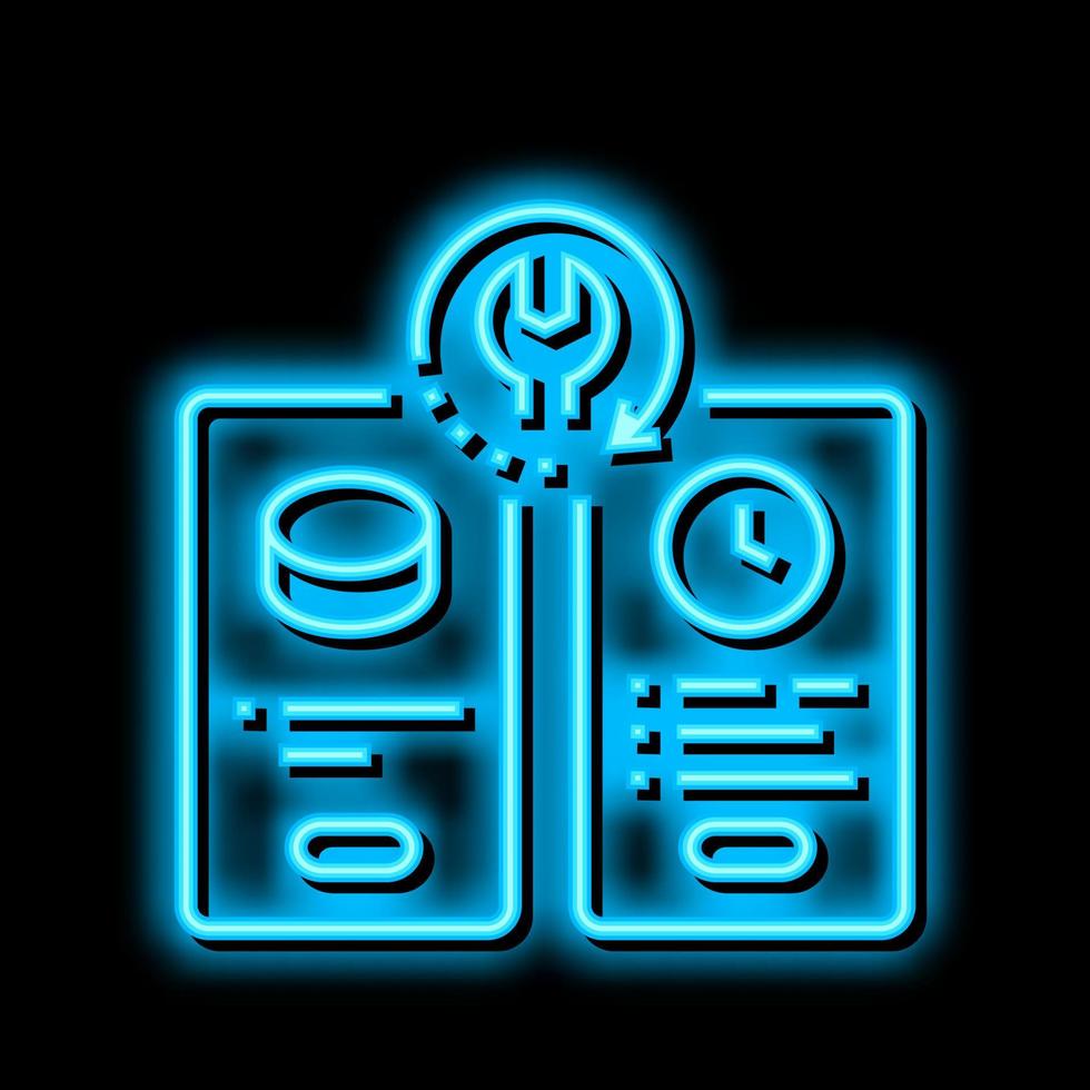 service options neon glow icon illustration vector