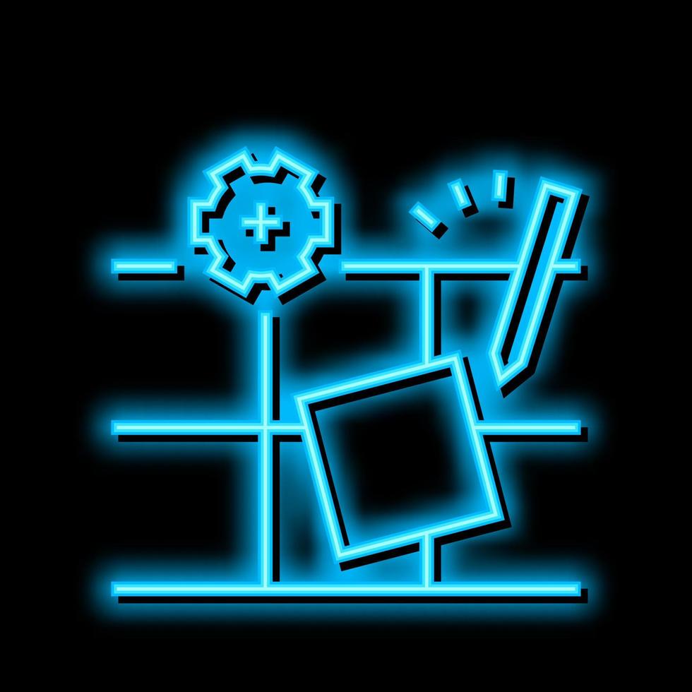 tile dismantling neon glow icon illustration vector