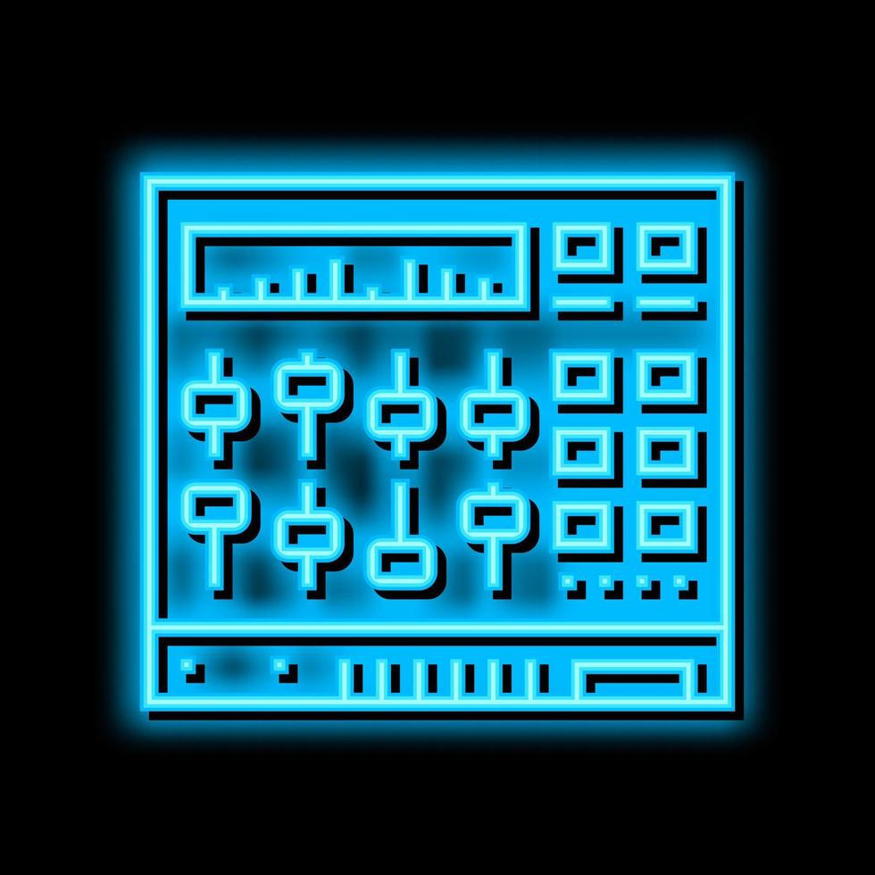 sound mixer equipment neon glow icon illustration vector