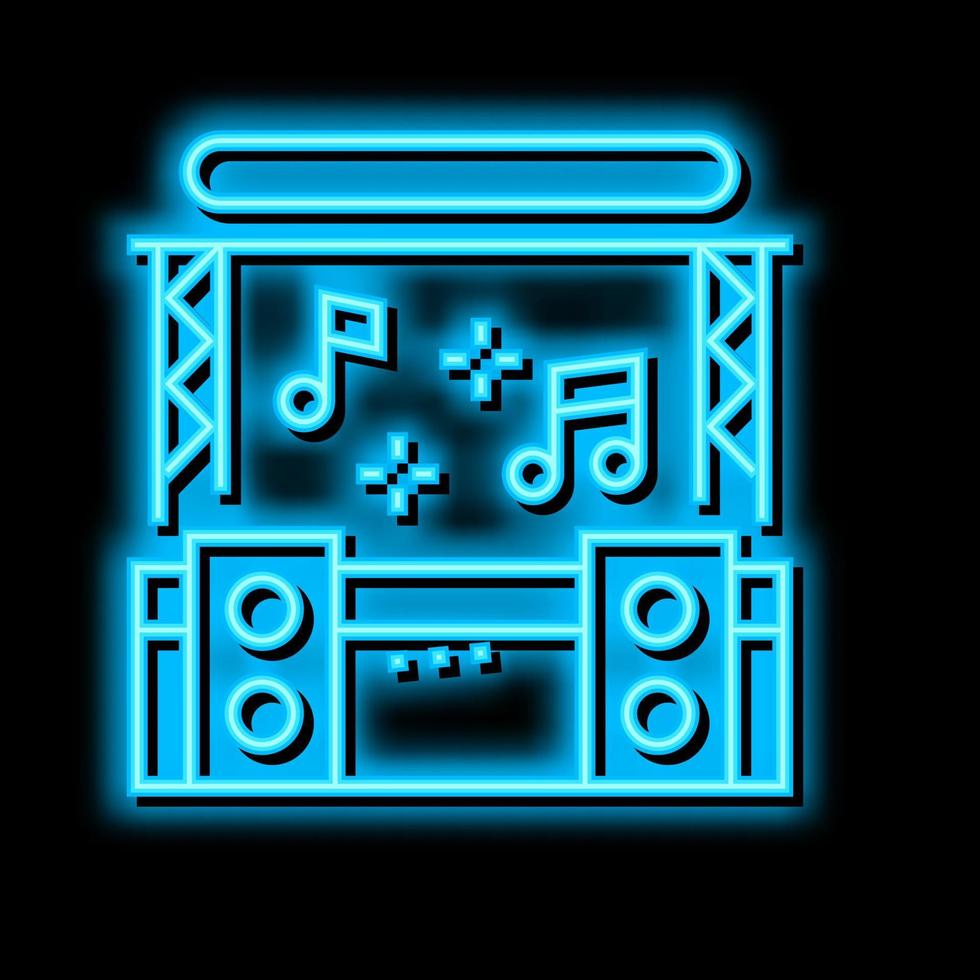 stage for music concert neon glow icon illustration vector