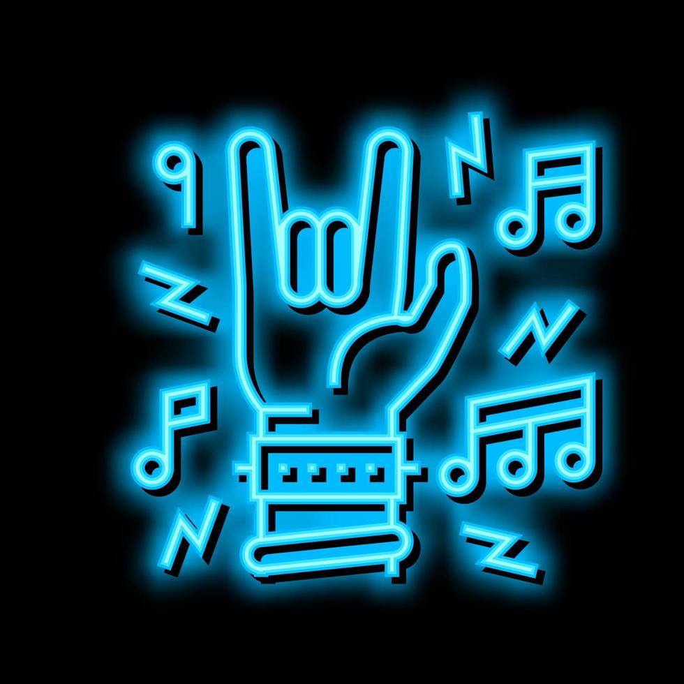 rock music concert neon glow icon illustration vector