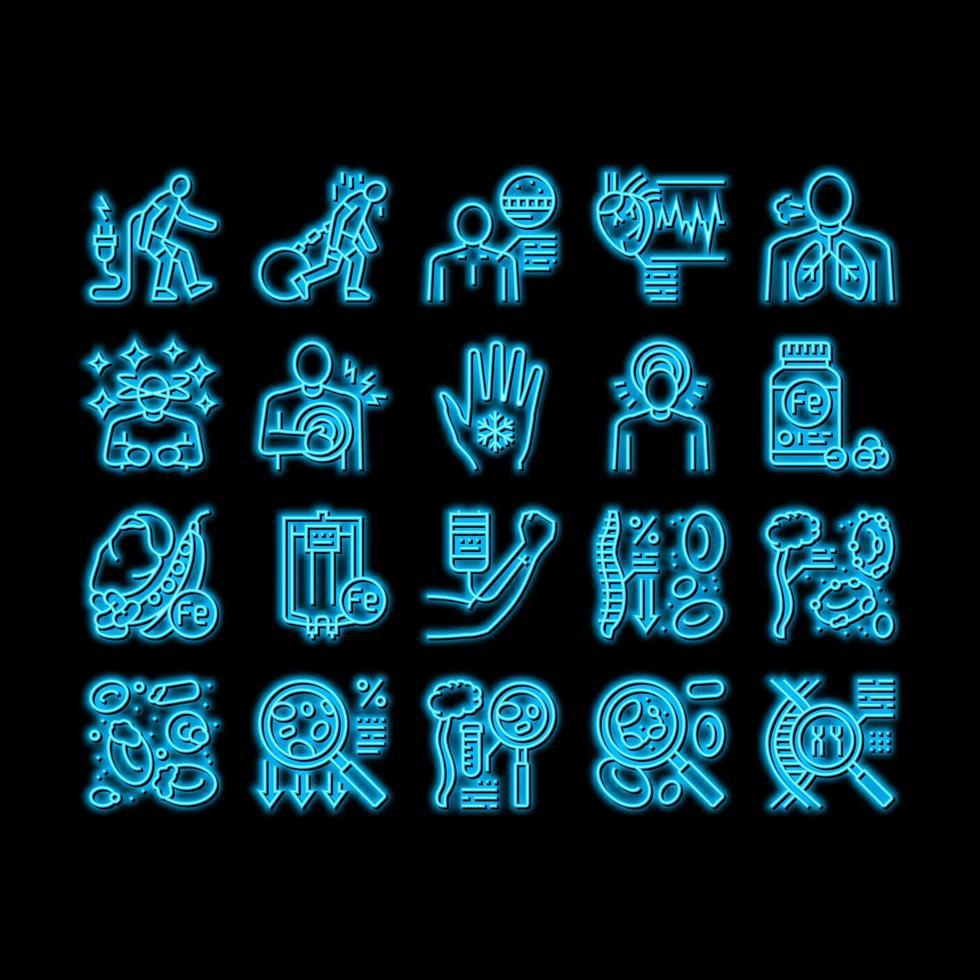 Anemia Patient Health Problem neon glow icon illustration vector