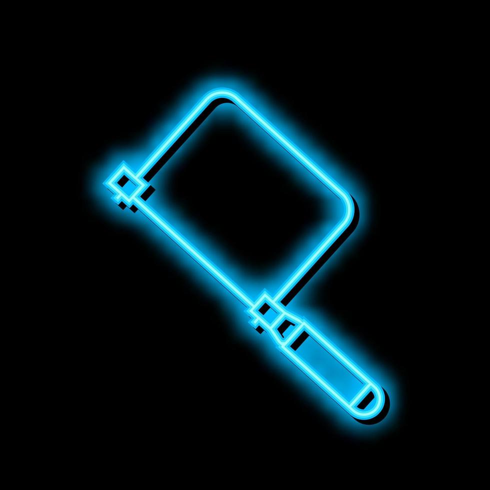 coping saw carpenter tool neon glow icon illustration vector