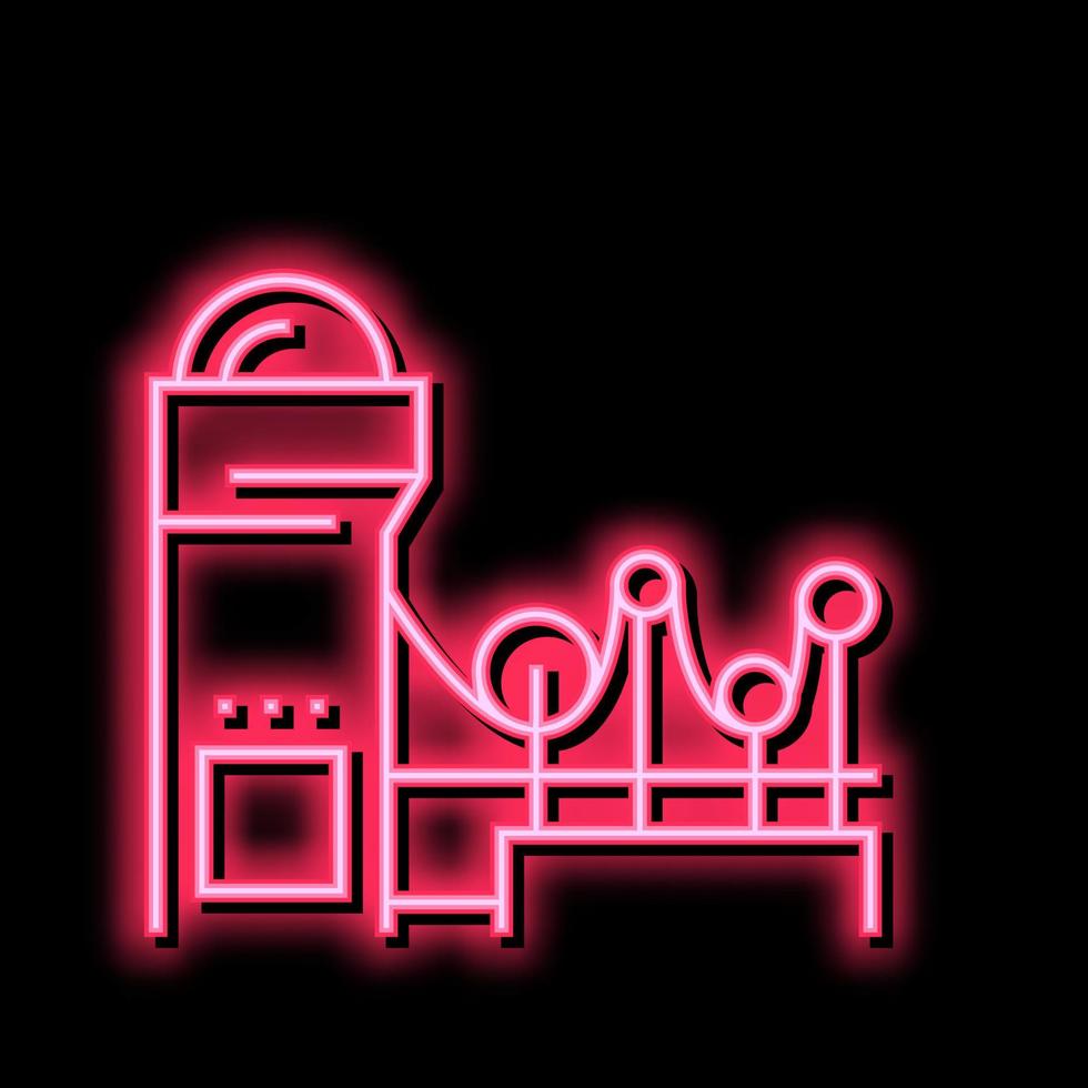 paper making system neon glow icon illustration vector