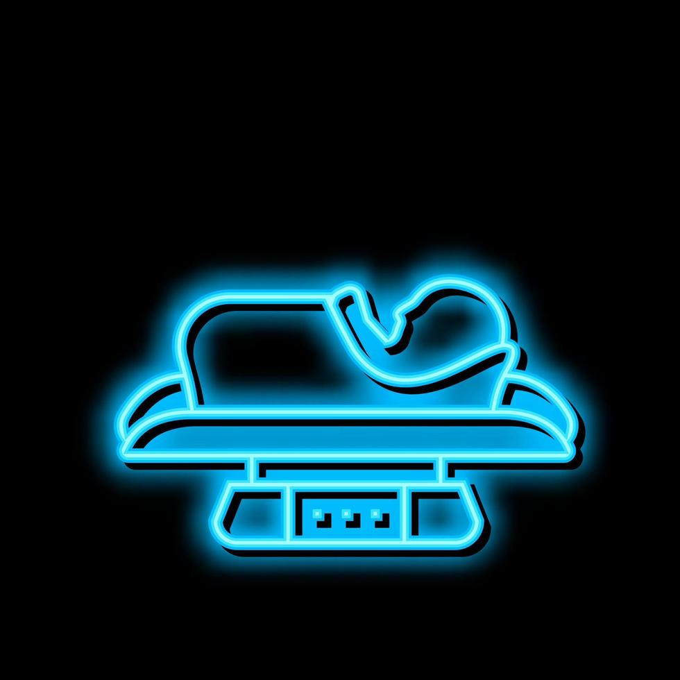 baby weight scale tool neon glow icon illustration vector